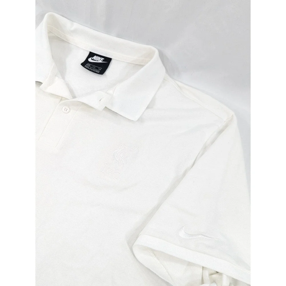 Vintage Nike Heavy Knit Cotton Polo Liverpool‎ Football Club Men's XXL White